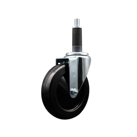 Service Caster 5'' Soft Rubber Wheel Swivel 1'' Expanding Stem Caster SCC-EX20S514-SRS-1